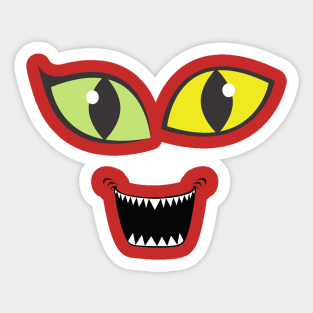 Cute Halloween  Monster Face Eleven With Teeth Costume Tee Sticker